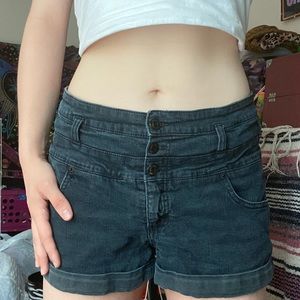 Black high waisted jean shorts